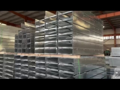 Brandbestendige stalen kabelladder, wandmontage, instalatie, weerbestendige bochten en tees