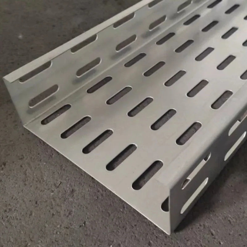 Zware wandmontage zilveren industriële kabelbak met eenvoudig installatieproces