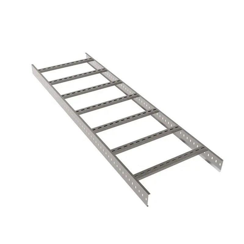 Zware galvaniseerde stalen kabelbak, aan de muur gemonteerd