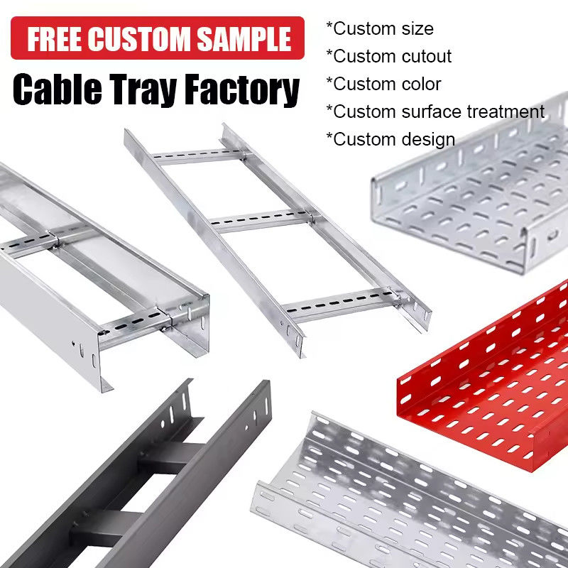 Zilveren corrosiebestendige ladder type binnen / buiten kabelbak met accessoires